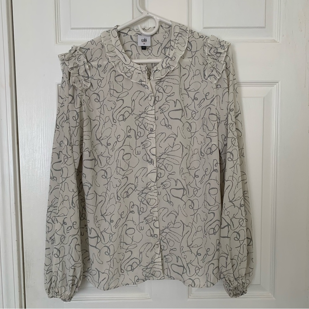Cabi Gather Button Blouse M